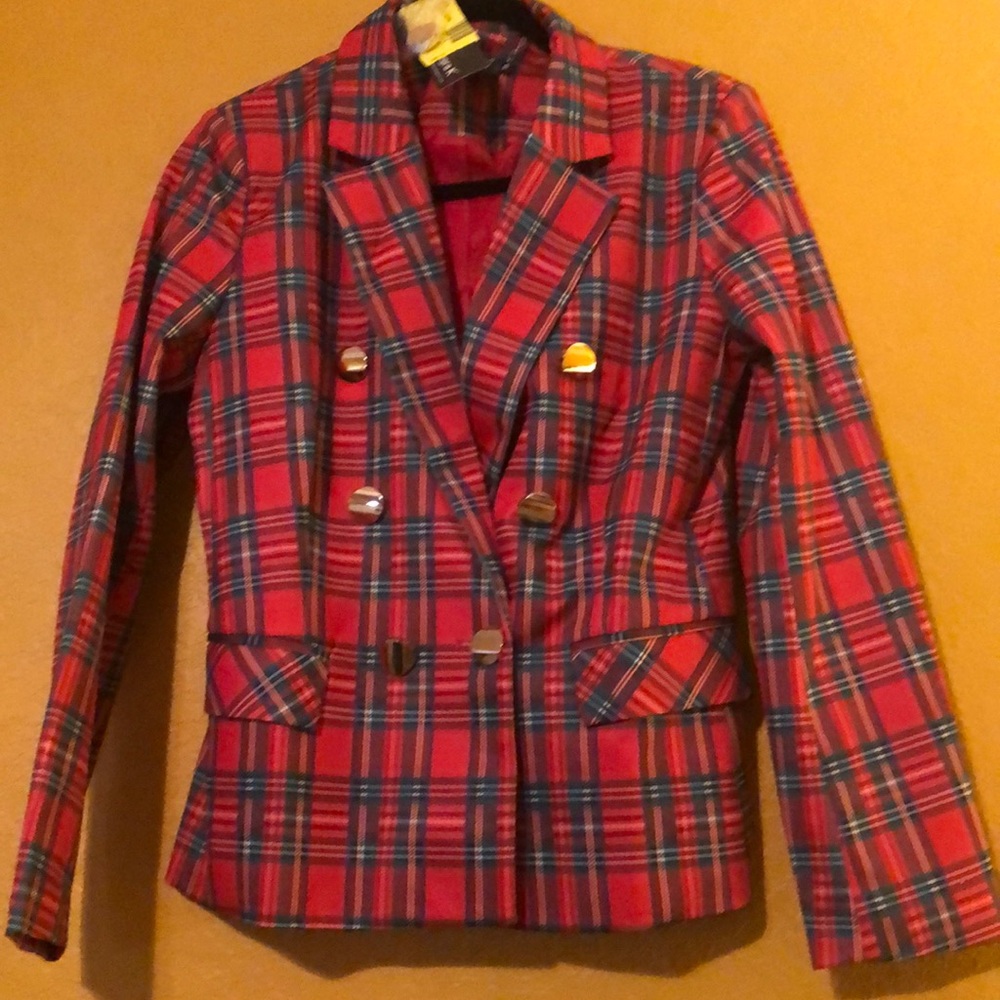 NWT BLAZER By Allegra K Beautiful plaid